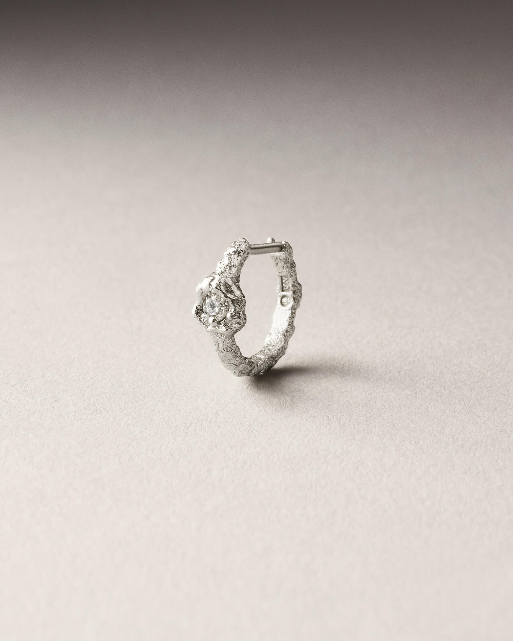 hoop with diamond white gold