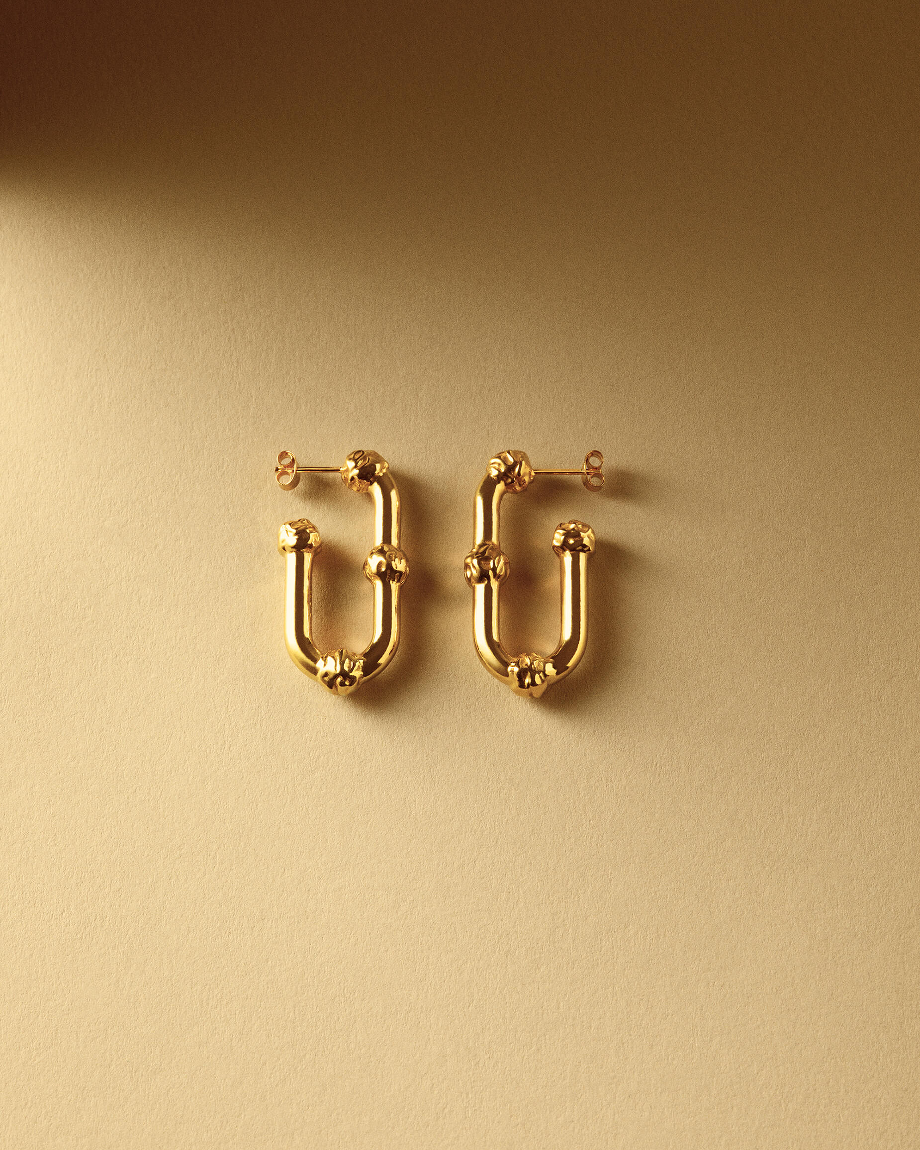 Pipe Earrings Gold Nootka Jewelry